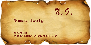 Nemes Ipoly névjegykártya